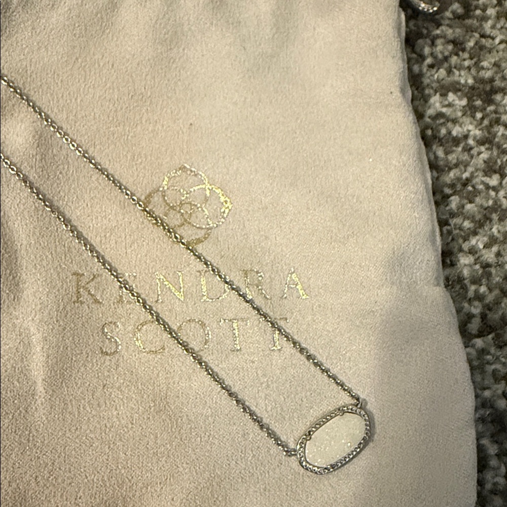Kendra Scott Silver Druzy Necklace